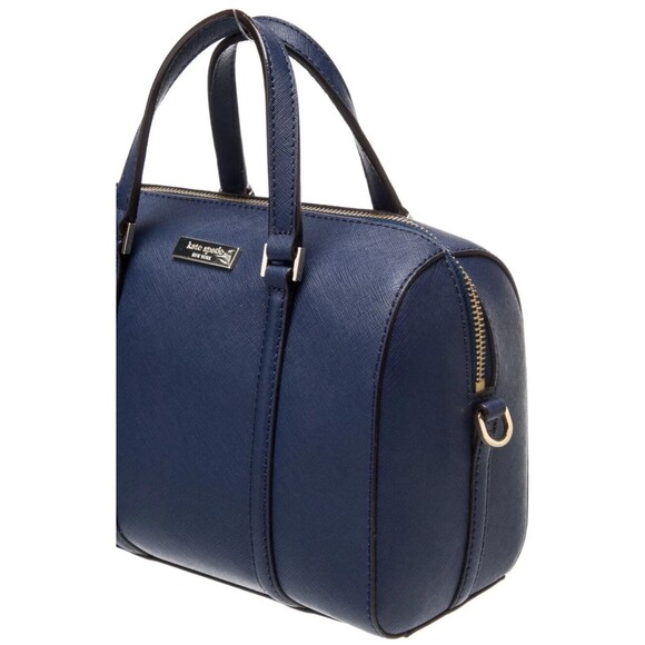 DESIGNER KATESPADE BLUE LEATHER TOP HANDLE ADJUSTABLE SHOULDER STRAP ZIP TOP BAG - Picture 12 of 15